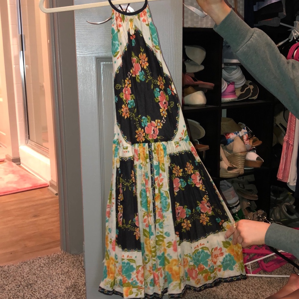 Cute pattered high neck dress